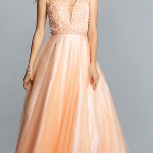 Dave & Johnny 2503 Blush Prom Dress